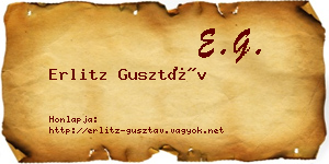 Erlitz Gusztáv névjegykártya