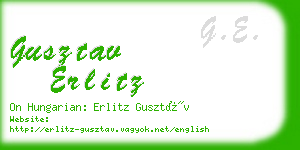 gusztav erlitz business card